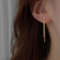 Boucles d'oreilles pendantes minimalistes Gaovo à longue chaîne et pompon, en acier inoxydable plaqué or, motif Popcorn, pour femme, usage quotidien