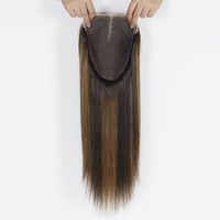 Vente en gros HD Suisse Dentelle Poly Cuticule Alignée Chinois Vierge Cheveux Humains Topper pour Femmes Cheveux Humains Toupet 18 Pouces Hawll Couleur