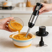 Mixeur plongeant électrique SHANGKAI, lames en acier inoxydable, sans BPA, qualité alimentaire, 240V, 6-en-1, pour écraser et presser les jus, design portable