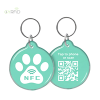 Individuelles Logo 13,56 MHz HF RFID NFC Epoxy-Schlüsselanhänger mit Chip Beschreibbare Haustier-Informations-NFC-Tags für Hunde/Katzen