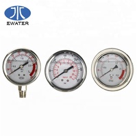 40MM Stainless Steel Bottom Mount Pressure Gauge Manometer for Gas Liquid Applications for Measuring Instruments