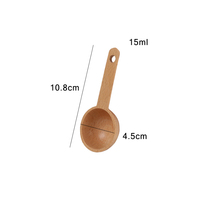 Étiquette personnelle 7.5/10/15ml Cuillère à café aux épices Cuillère à mesurer à long manche en bois de noyer noir