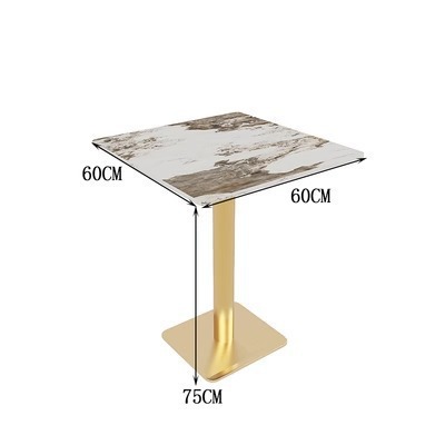 Plaque de roche table carrée 0.6 m
