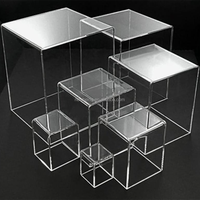 Présentoir en acrylique transparent Boîte empilable à 5 côtés, bac ou cache-poussière