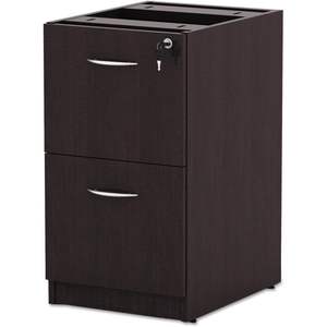 Archivador con pedestal completo de la serie Alera Valencia con 2 cajones para documentos tamaño legal/estándar, color espresso, 15.63 x 20.5 pulgadas, archivador metálico - Product Image 6