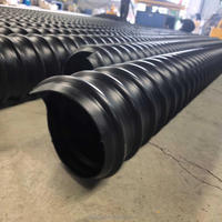 Tuyau ondulé léger et flexible en PEHD (PE80, PE100) renforcé par ceinture en acier, DN300-DN3000, SN8, SN16, composite acier-plastique pour eaux usées