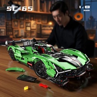 Voiture de course SC65 à l'échelle 1:8, modèle de voiture de sport simulé, jouet de construction assemblé, ensemble de blocs de construction éducatifs, unisexe