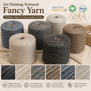 Fil texturé effet peinture à l'huile 3D 1/8.8NM, fil fantaisie mélangé à <span class=keywords><strong>grosse</strong></span> boucles pour manteau, robe, couverture, <span class=keywords><strong>tapis</strong></span> tricotés artistiquement - Product Image 3