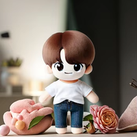 Mini poupée en peluche personnalisée Idol Kpop jouet 5cm 10cm 15cm chemise cheveux bruns poupée en peluche garçon