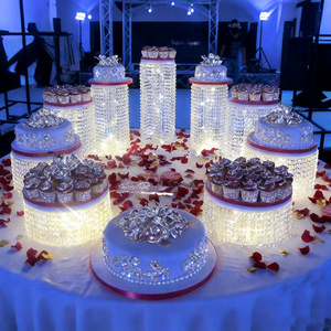 Base de Cristal Premium LANJO para Pastel, Soporte Moderno para Mesa de Postres, Exhibidor de Pasteles para Bodas y Eventos Elegantes - Product Image 2