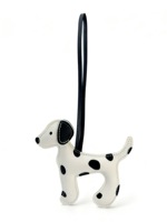 Handgemaakte delicate PU lederen Dalmatische hond 3D gevlekte sleutelhangerriem Tulpvormige fruit-ananas design rugzakken tassen
