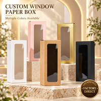 Boîte en carton personnalisée 8 x 8 x 20 cm avec fenêtre transparente pour verre à vin, bougie et emballage cadeau pour petites entreprises