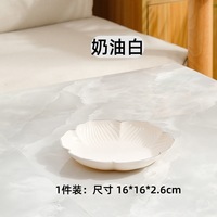 Assiette à collation en forme de lotus avec bord doré, pour bureau, table basse, plateau à fruits, petite assiette à gâteau de luxe léger pour la maison