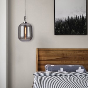 Mode lustre <span class=keywords><strong>suspension</strong></span> lampe globe fumée ambre <span class=keywords><strong>verre</strong></span> pendentif lumière pour restaurant ou café - Product Image 3