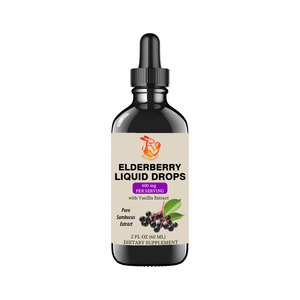 Gouttes liquides de sureau à haute puissance avec extrait de sureau, complément alimentaire à base de plantes pour stimuler le système immunitaire et favoriser le bien-être général - Product Image 1