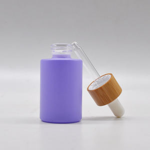 Botella de Vidrio Vacía de 30 ml con Tapa de Bambú, Estilo Macaron, Hombro Plano, con Gotero, para Esencia Exfoliante - Product Image 3