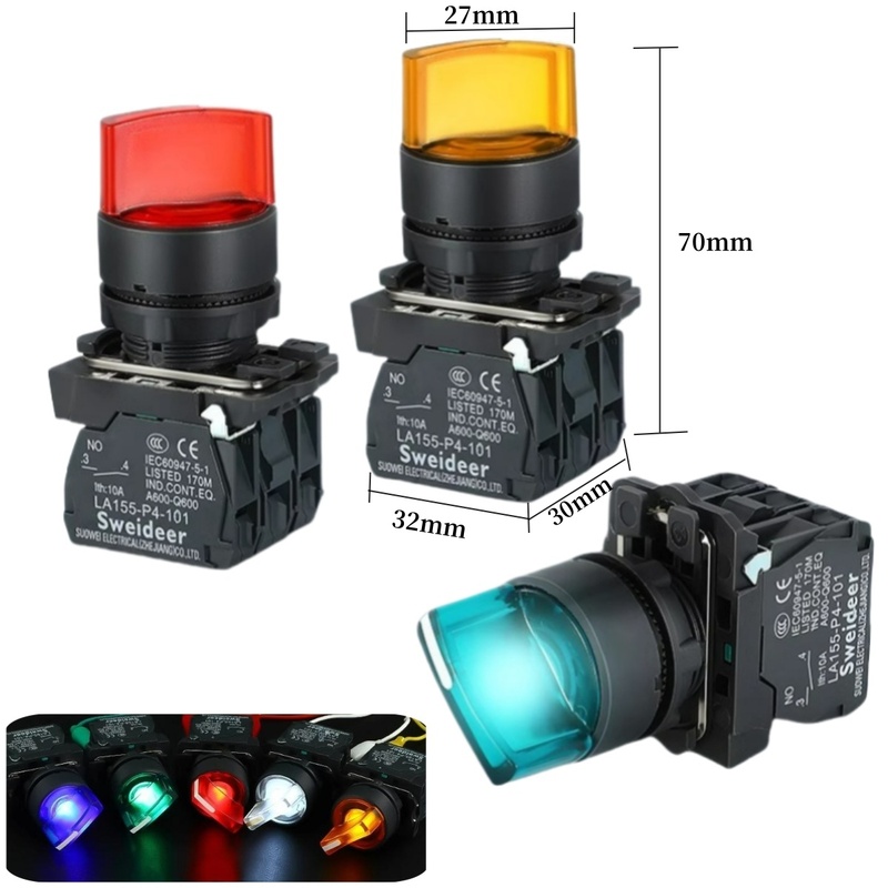 22mm 2 way 3 Position Selector