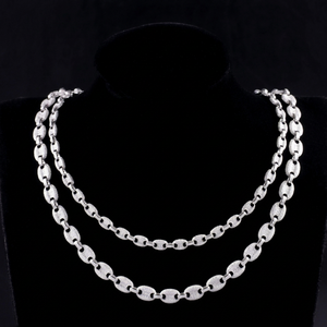 Collar de Cadena Cubana con Diamantes de Moissanita de 6 mm y 8 mm para Hombre, Estilo Hip Hop, Plata de Ley 925, Collar con Diseño de Nariz de Cerdo - Product Image 1