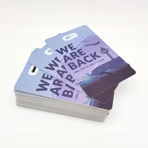 Cartão de cordão de plástico com impressão personalizada para bagagem com furo