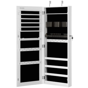 Wall Mounted Full <strong>Mirror</strong> <strong>Jewellery</strong> Armoire White Lockable Jewelry <strong>Cabinet</strong> with Full Length <strong>Mirror</strong> - Product Image 2