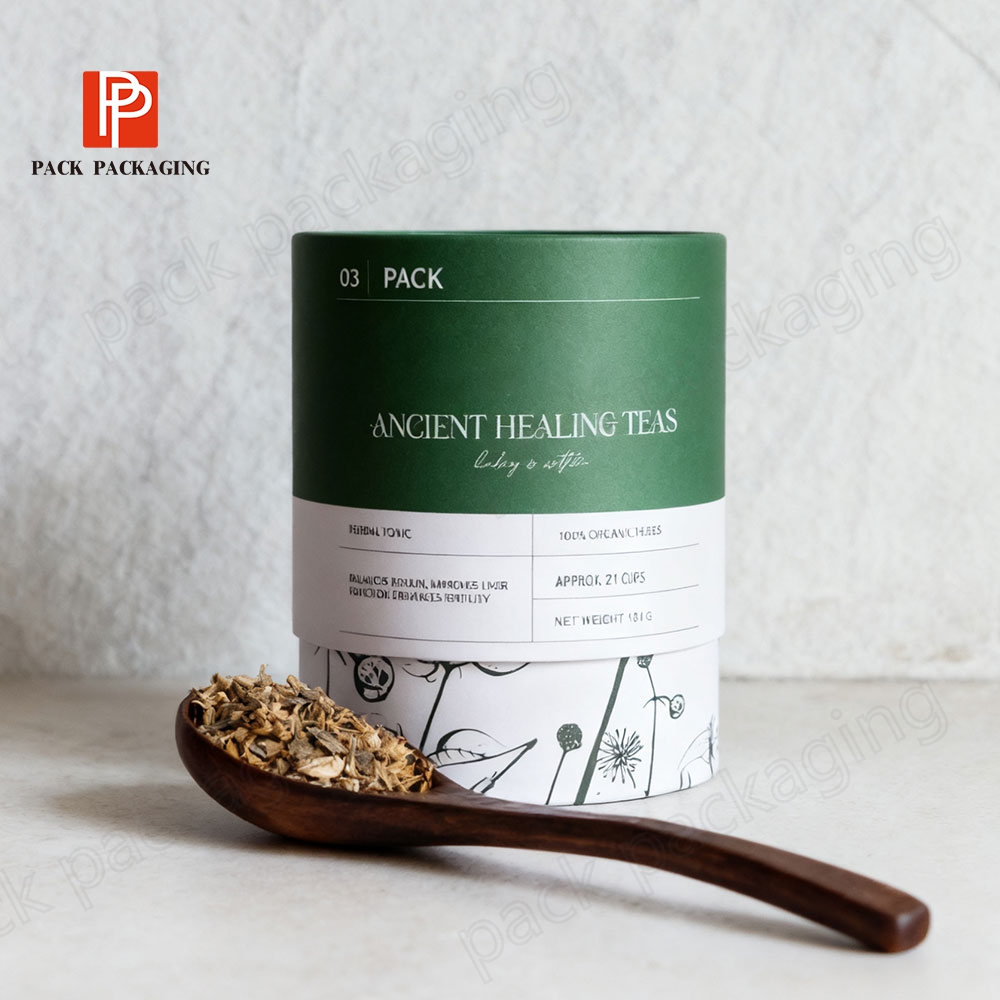 Custom Printed Round Kraft Paper Tube Packaging for Tea Biodegradable Cardboard Paper Tube