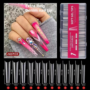 Ongles artificiels à presser Super Long Water Drop Ballet pour manucure en salon - Product Image 5