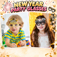 Lunettes de fête du Nouvel An 2027, lunettes scintillantes, Happy New Year, accessoires de photomaton, accessoires de costume pour le réveillon du Nouvel An