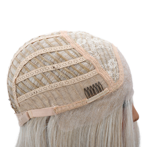 Perruque synthétique sans colle de 22 pouces, cheveux raides, avec dentelle frontale 13x3, ajustable, pré-épilée, pour femmes, blanc, brun, blond - Product Image 3