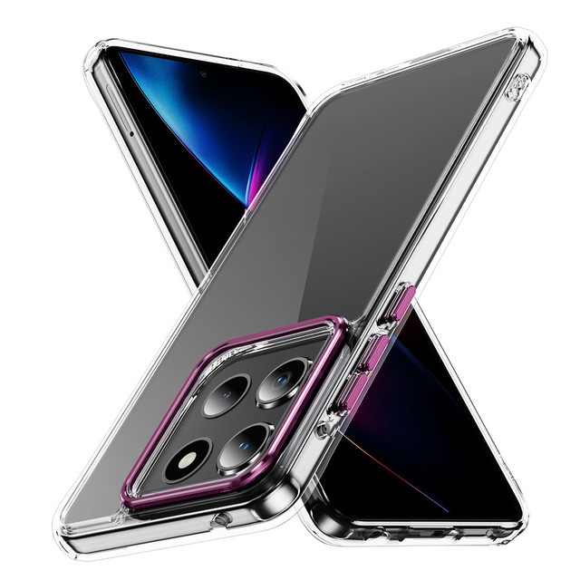 High Quality Transparent Phone Case with Metal Camera Frame Anti-yellowing Shockproof Case TPU + PC Case for MOTO G Stylus 2025