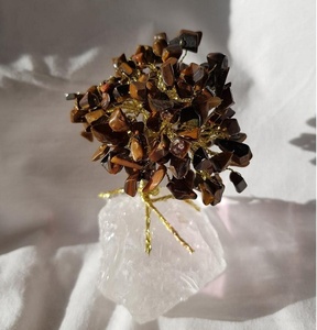 Cuộc Sống cây tự nhiên bảy tinh thể đá đồng tiền cây bọc trên màu xanh Gốm sứ Bình tinh thể cây của Lite đá tự nhiên - Product Image 4