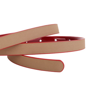 Cinturón de Mujer de Cuero Sintético con Hebilla en U de Aleación, Estilo Delgado, <span class=keywords><strong>Rojo</strong></span>, Versátil y Moderno - Product Image 5