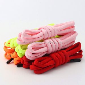 Lacets de chaussures en polyester ovales et ronds tendance avec embouts métalliques, lacets plats personnalisés pour baskets - Product Image 1