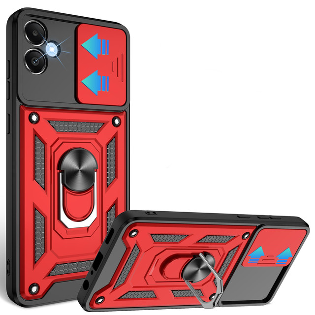 Case for Tecno Spark Go 2024 for Camon 20 Pro 5G Pova 5 Mobile Phone Cases Slide Camera Window Ring Kickstand Shockproof Cover