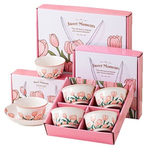 Juego de Platos de Porcelana Cerámica en Caja de Regalo, Apto para Microondas, Estilo Nórdico, con Tazones y Palillos para Clientes - Product Image 5