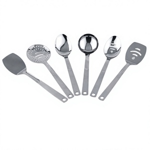 Ustensiles de cuisine et de service Lot de 6 ustensiles de cuisine en acier inoxydable avec poignée en acier inoxydable - Product Image 1