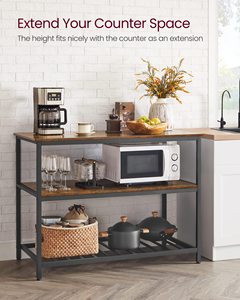 Estante de Almacenamiento de Cocina de Madera Moderna SENYU con 3 Estantes, Marco de Metal Reforzado, Diseño Duradero para Mayor Estabilidad - Product Image 1