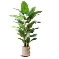 Plantes artificielles de haute qualité en pot de grande taille, oiseaux de paradis verts, utilisées pour la décoration intérieure