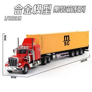 Modèle de camion lourd de transport de chantier Peter Stanleya en alliage 1:32 avec son et lumière, jouet tracteur américain - Product Image 5