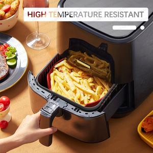 Nouveau design A3 – <span class=keywords><strong>Bol</strong></span> pliable réutilisable en silicone de qualité alimentaire pour friteuse à <span class=keywords><strong>air</strong></span>, avec poignées et accessoires - Product Image 4