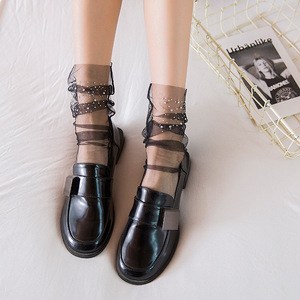 Gran oferta, medias cortas de seda de estilo japonés para mujer, nuevos calcetines de verano con gemas de mariposa Gypsophila de diamantes, calcetines de mano para personas - Product Image 3