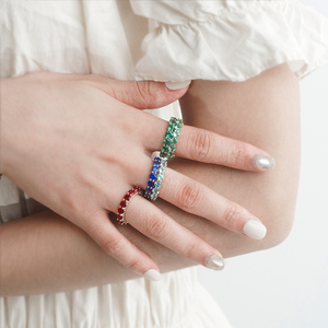 แหวนทองคำ 14K ประดับพลอยหลากสีจาก Starsgem แหวนแต่งงานทองคำแท้ - Product Image 4