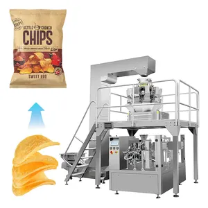Tam otomatik muz patates cipsi patlamış mısır paketleme makineleri gevrek granül torbalama paketleme makinesi
