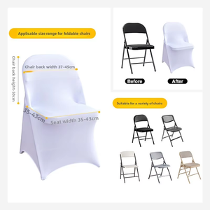<span class=keywords><strong>Housse</strong></span> <span class=keywords><strong>de</strong></span> <span class=keywords><strong>chaise</strong></span> pliable en polyester blanche et noire, lavable en machine, extensible en spandex, pour événements <span class=keywords><strong>de</strong></span> <span class=keywords><strong>mariage</strong></span> et banquets, vente en gros - Product Image 3