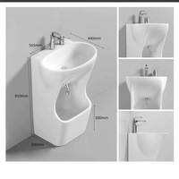 Lavabo intégré en céramique moderne Wudu Lavabo pour les mains et les pieds pour la maison Lieu public