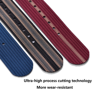 JUELONG Hochwertiges Ridge Woven Nylon-Uhrenarmband 18mm 20mm 22mm gerippte Uhrenarmbänder - Product Image 3