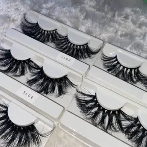 Sıcak satış 28-30mm sahte kirpikler rahat 3D vizon kirpikler Culstomized paketi kendi bant 25mm lashes