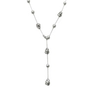 Collier tendance en chaîne de pull avec imitation perles, bijoux de fête pour femme, motif étoile, plaqué or 18 carats, long