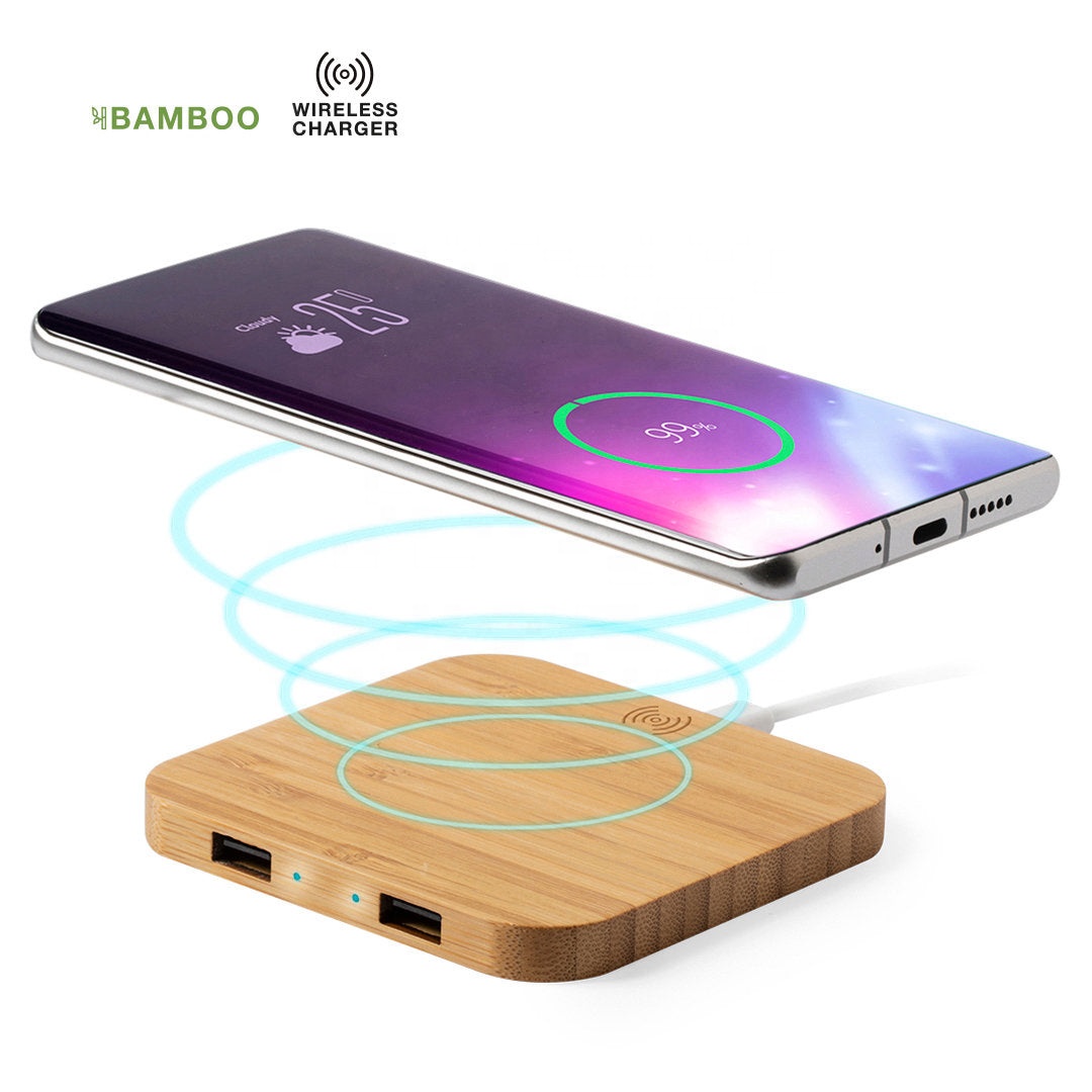 Custom Eco-friendly 15W Fast Charging Bamboo Wireless Charger Pad ...