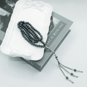 Tasbih Étnico Ligero de Hematita Natural de 8mm con 99 Cuentas, Marca YASEEN, para Oración en Mezquita y Dhikr en Viajes - Product Image 1
