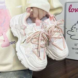 महिलाओं के लिए नई मोटी अकेली मीठी तितली सफेद स्नीकर्स - Product Image 5